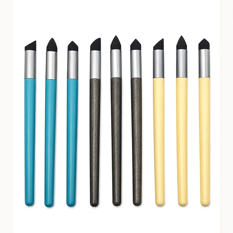 TEMU Professional Art Sponge Blending Brush Set - 9pcs For Smooth Shading And