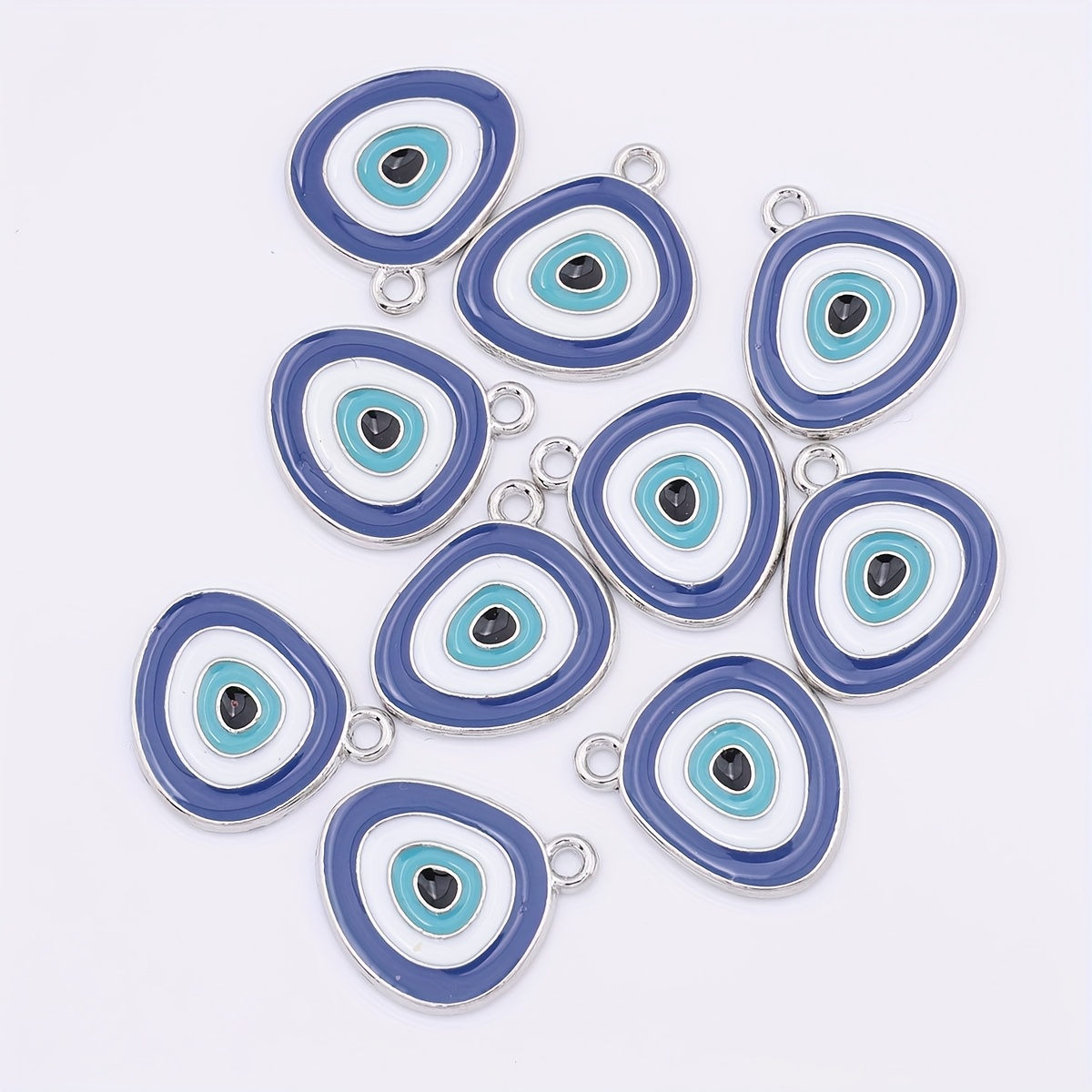 TEMU Lot de 10 pendentifs de goutte pour - Breloques en émaillé pour la fabrication de bijoux DIY avec yeux pré-émaillés pour boucles d'oreilles, ,