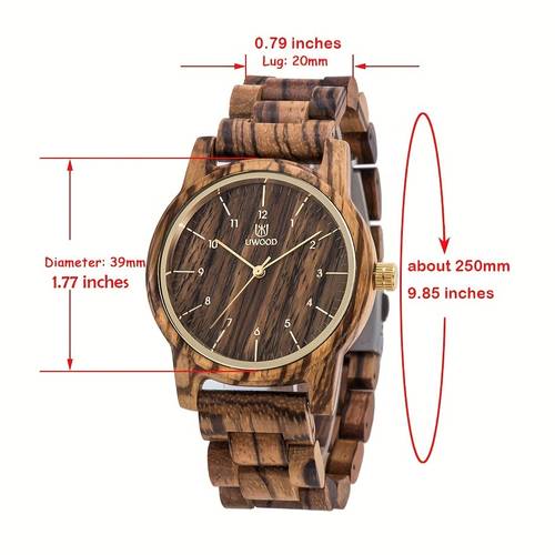 vintage zebra wood solid wooden watch for men quartz movement sandalwood wristwatch for casual wear unique christmas gift for men father boyfriend