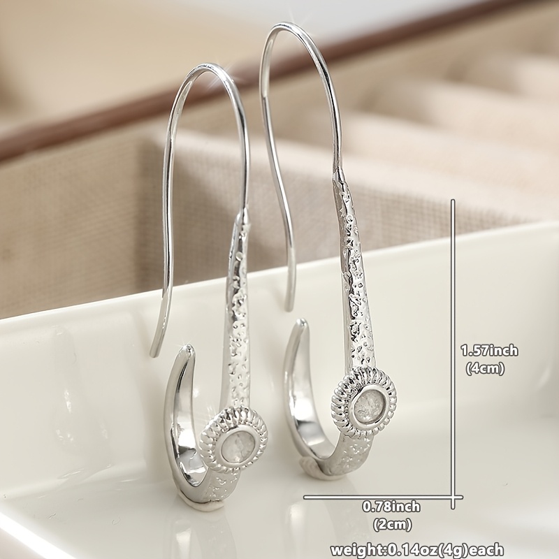 Dangle Hoop Earrings with Synthetic Moonstone for Brides