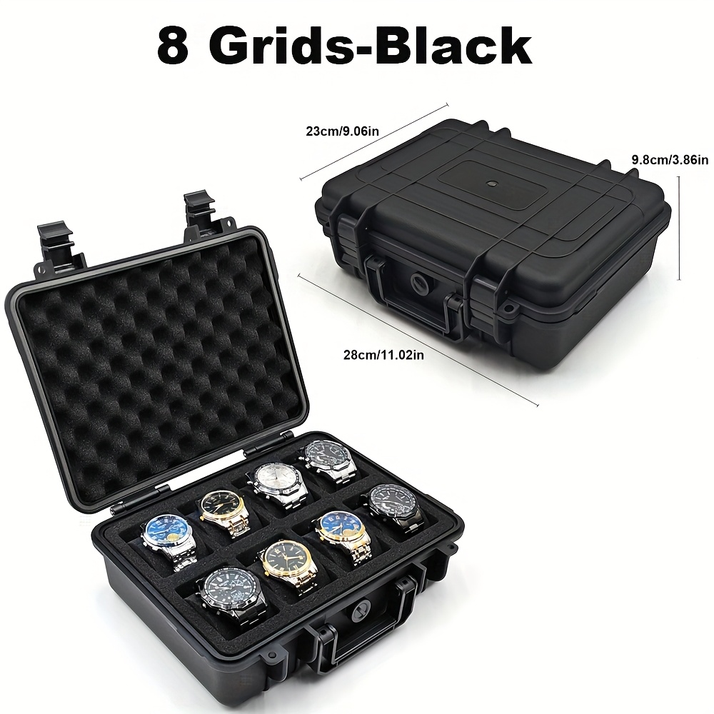 premium watch and jewelry storage case protective box multifunctional wristwatch jewelry organizer suitcase durable hard shell design shockproof and dustproof suitable for store display home storage business travel Product details 4