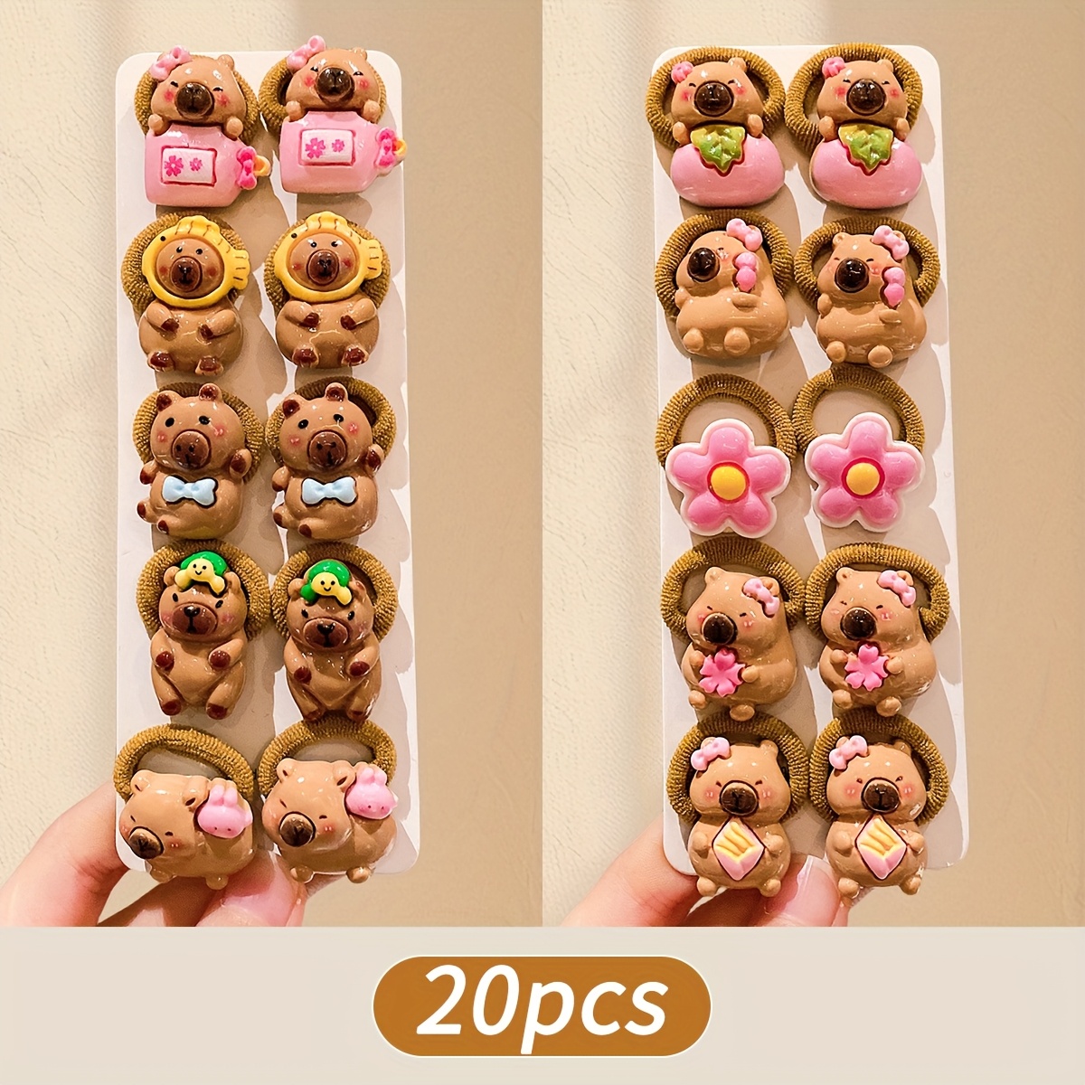 girls hair additions colorful cute capybara hair ties - Temu Spain