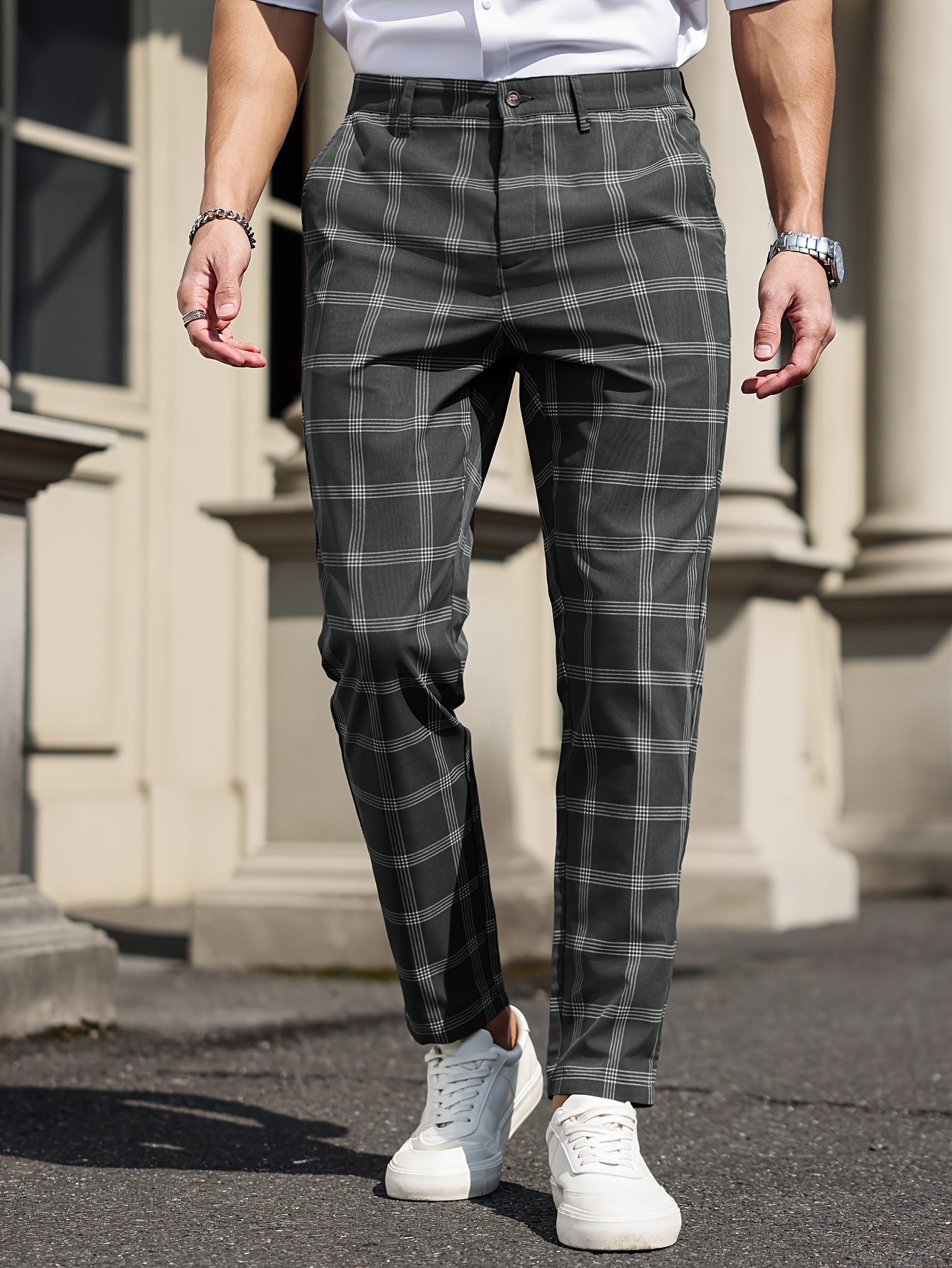checked trousers men United Kingdom