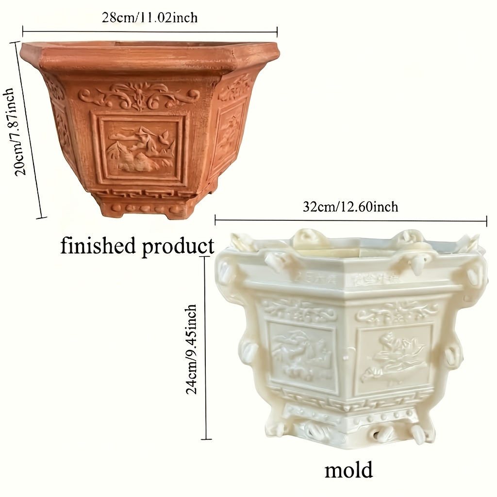 E-shop Zement-Blumentopf-Herstellform | DIY Pflanzkübel-Formwerkzeug | Wiederverwendbar für mehrere Gussvorgänge | Geeignet für , Balkon-Grünflächen