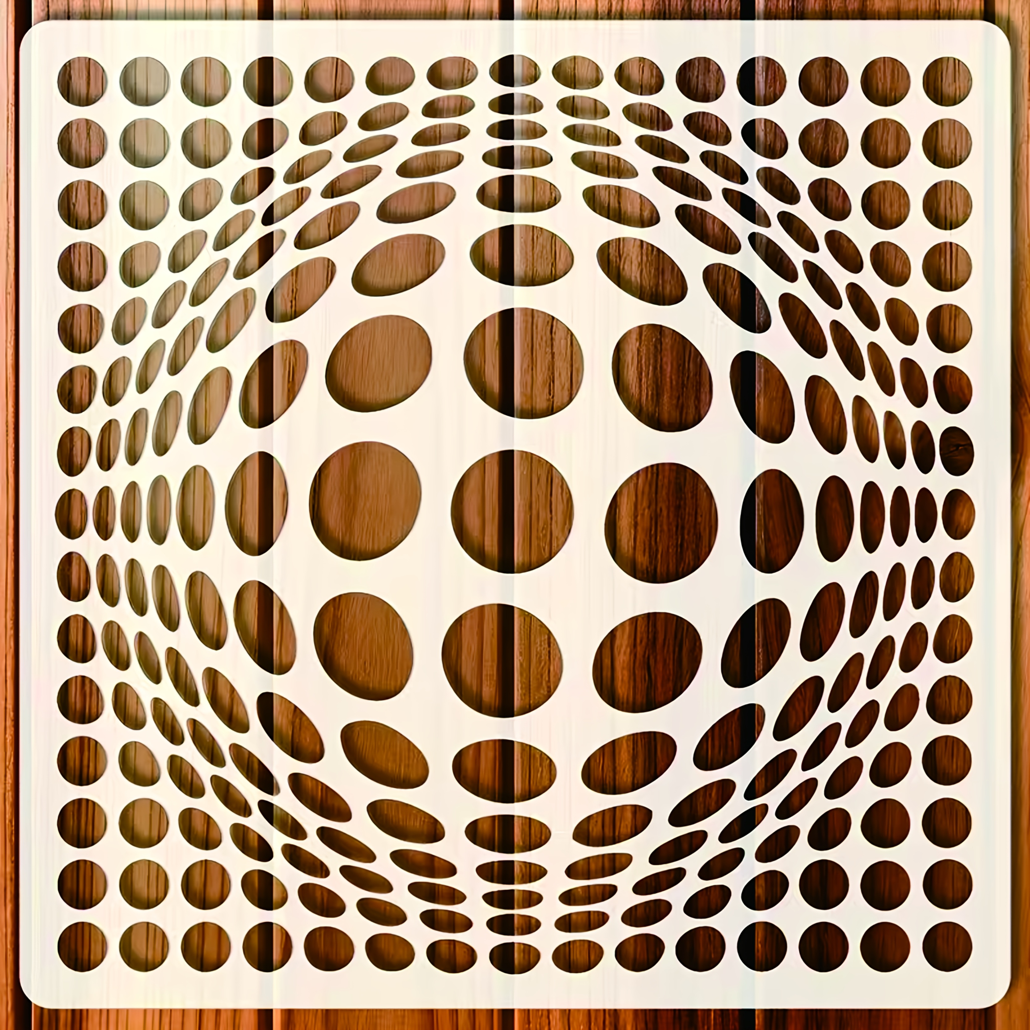 E-shop Wiederverwendbare Polka Dot Malerei Schablone - 6X6 Zoll | Mit optischen Täuschungsmustern, Punkt-Kompositionen, 3D-, optischem Kunststil,