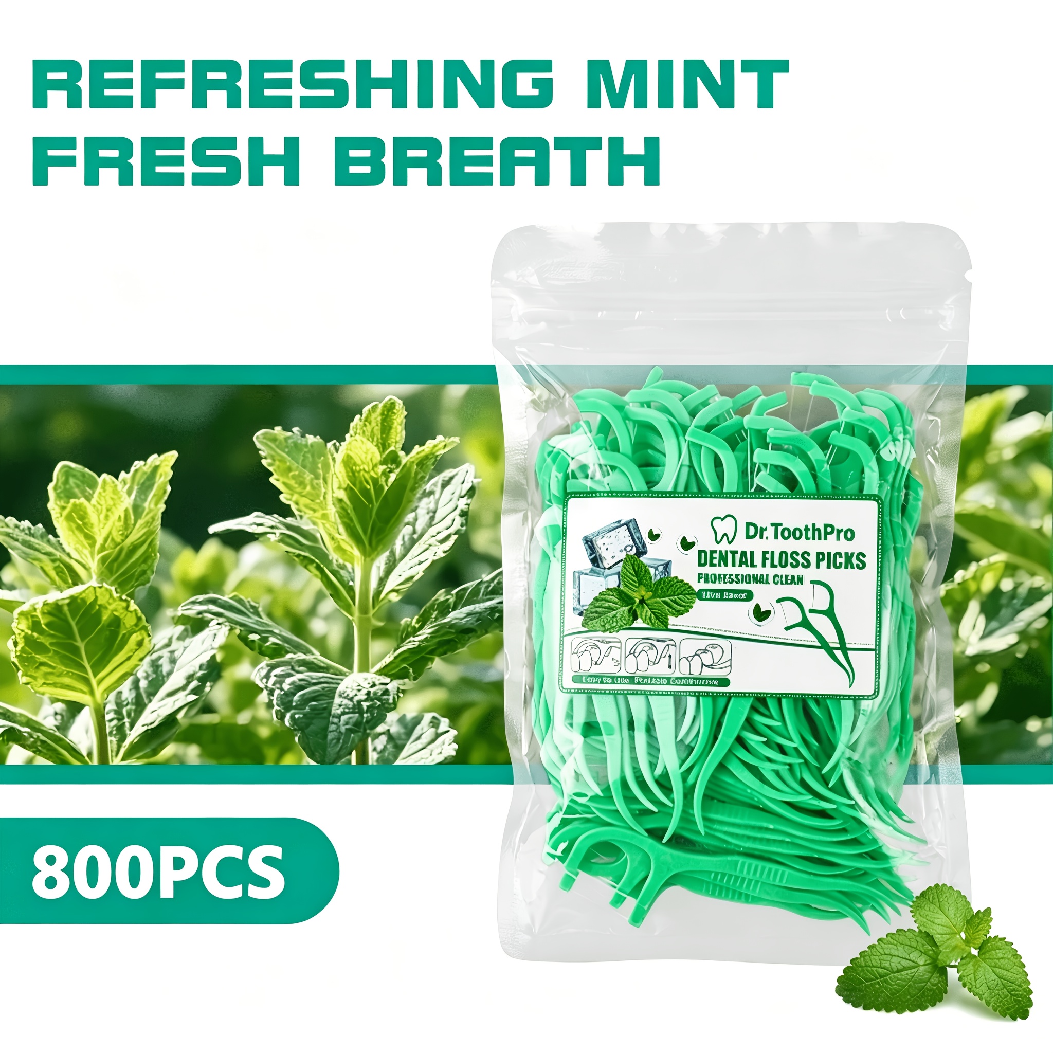 100/300/500/800pcs Professional Peppermint Flavor Dental Floss Sticks