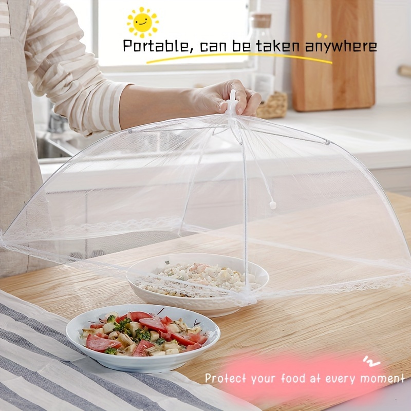 Portable White Mesh Food Cover Foldable Large Table - Temu