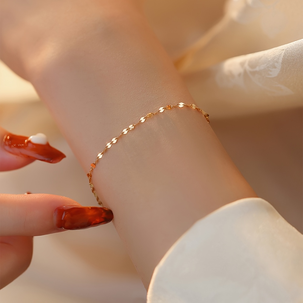 Women's Lightweight Shimmering Chain Bracelet, Beach Vacation Wear