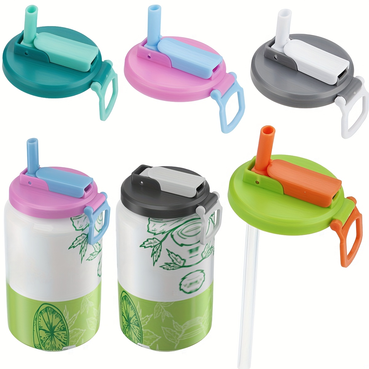TEMU 4pcs Can Cup Lids 8 Color Soda Can Lids Straw Soda Can Lids Reusable For , Drinks, Juice, Can Covers, Party Supplies Set