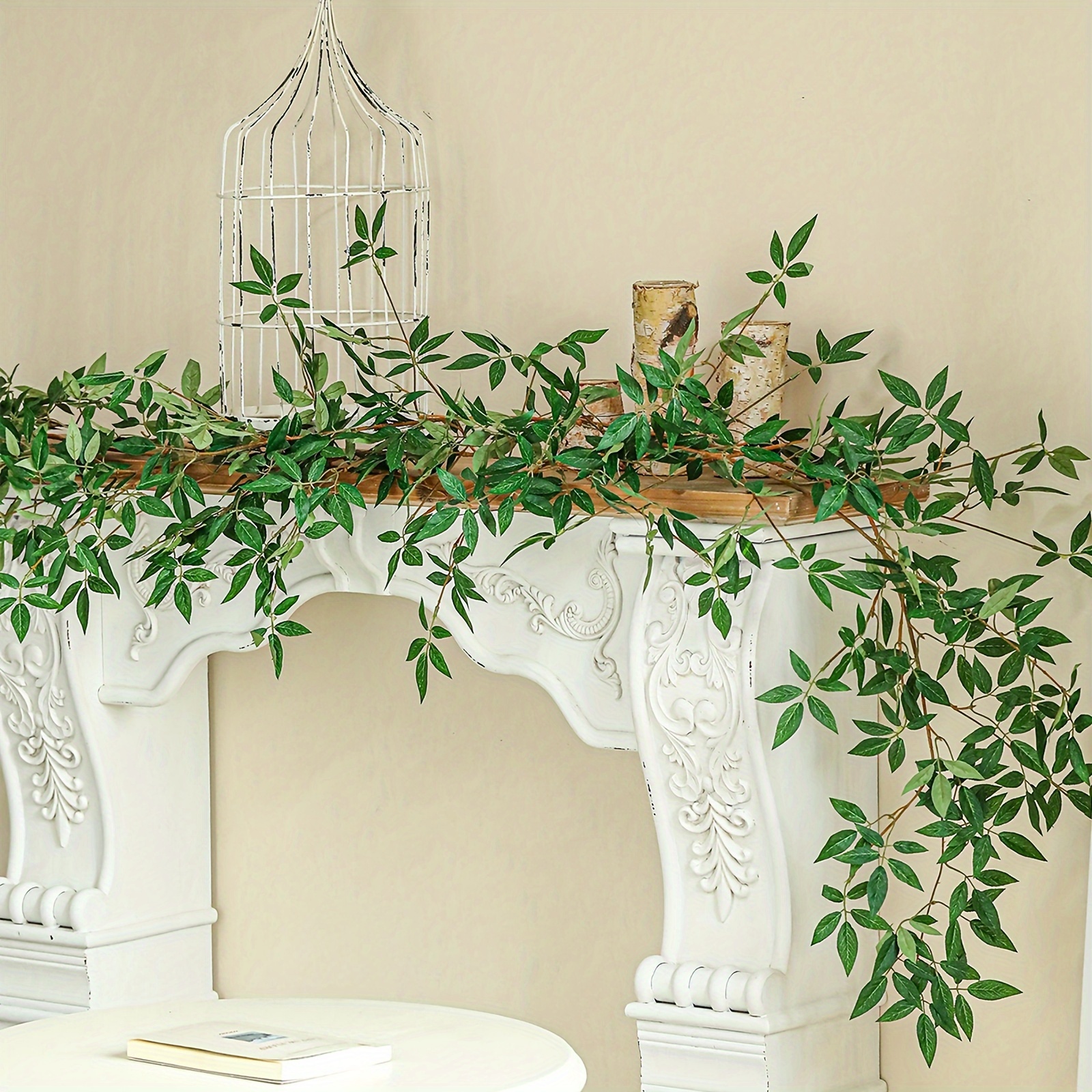 

1pc Boho Chic 27" Artificial Italian Ruscus Green Leaf Stem - Perfect For Diy Wedding Arch & Home Decor