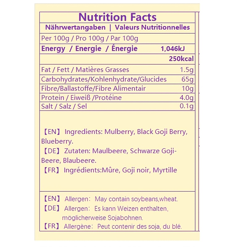 SIFANGDA Blueberry Mulberry Black Goji Berry Tea 100g (5gx20P) - Natural Herbal Tea with Anthocyanins, Antioxidant & Energy-Boosting Ingredients - Image 2