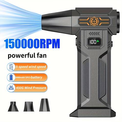 1 cordless high power turbine snow blower fan for yard lawn and gardening tool snow blower super turbine fan brushless motor turbine fan type c rechargeable battery with long lasting used for dusting and bbq