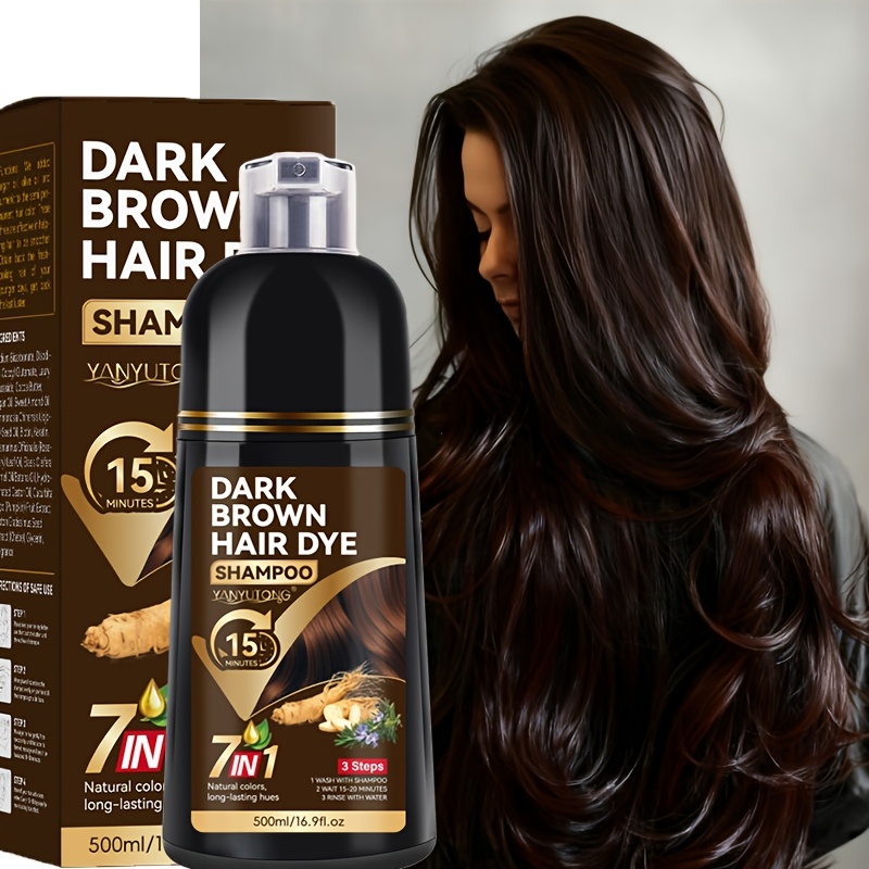 500ml in one dark brown hair dye shampoo a - Temu Mauritius