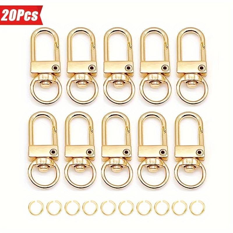 

20 Pcs Gold-tone Zinc Alloy Keychain Clips With Colorful Butterfly Charms - Perfect For Dog Leashes, Bags, And More