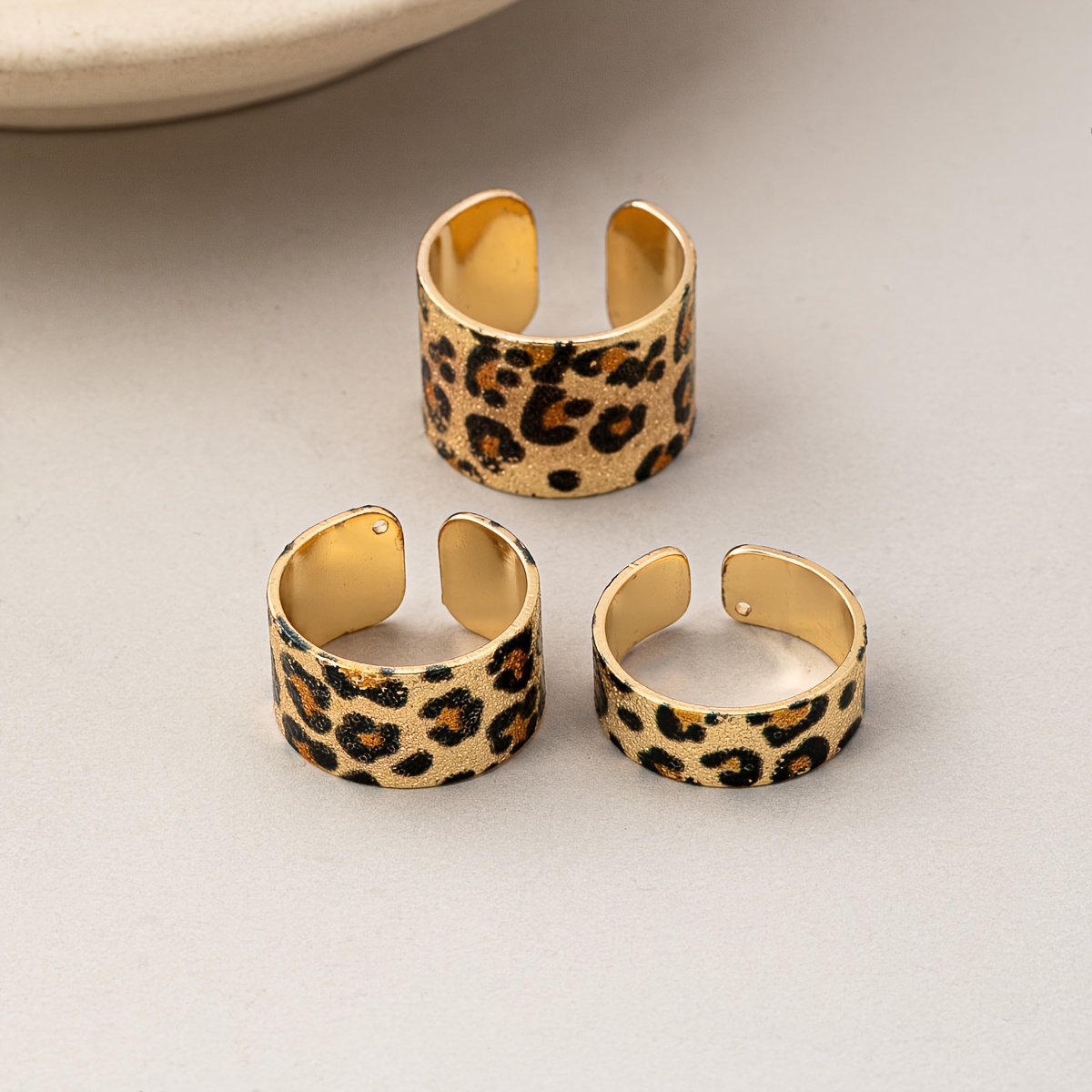 3pcs Set Of Fashionable Exquisite Elegant Vintage Leopard Print