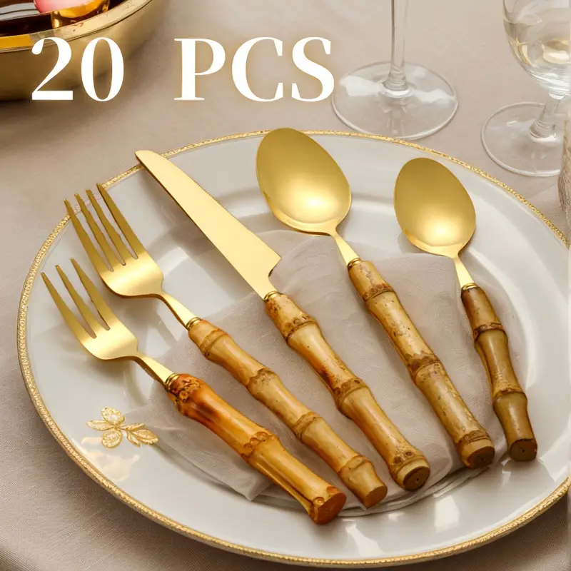20pcs stainless steel tableware set polished dinnerware set outdoor daily use and parties family dining and restaurants dishwasher safe suitable for put in dishwasher safe ideal gift Product details 1