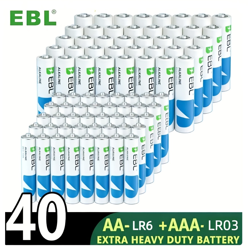 TEMU Ebl 80/40 Aa+aaa 1.5v Disposable Battery Set | Designed For Use In Alarm Clocks, Remote Microphones, Mp3 Players, Cameras, Flashlights, Shavers,
