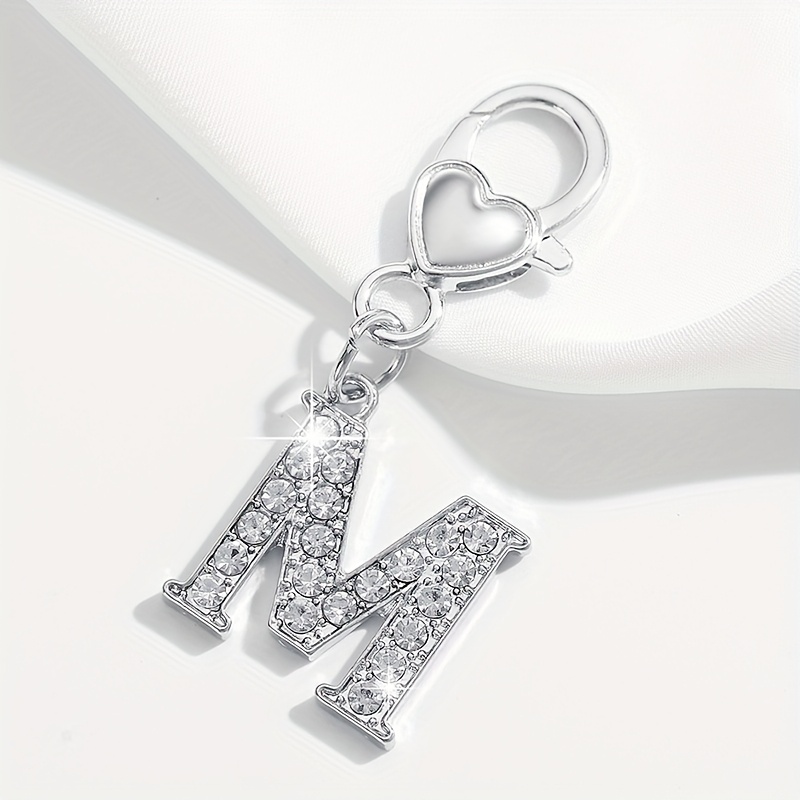 1pc Of Fashionable European And American Minimalist Style Gorgeous Mini 26 English Letters Shaped Keychain Pendant Accessory, Suitable For Women' Keys, Bag Charms, Decoration, And Gift-