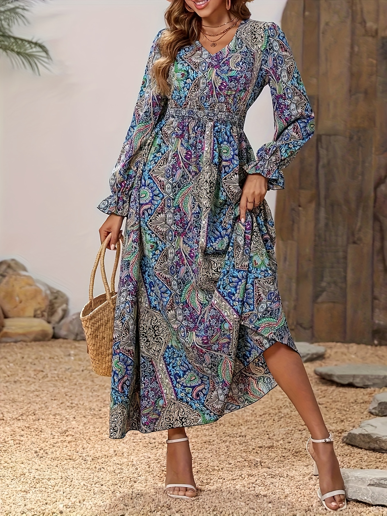 womens paisley dress sold on Temu United States