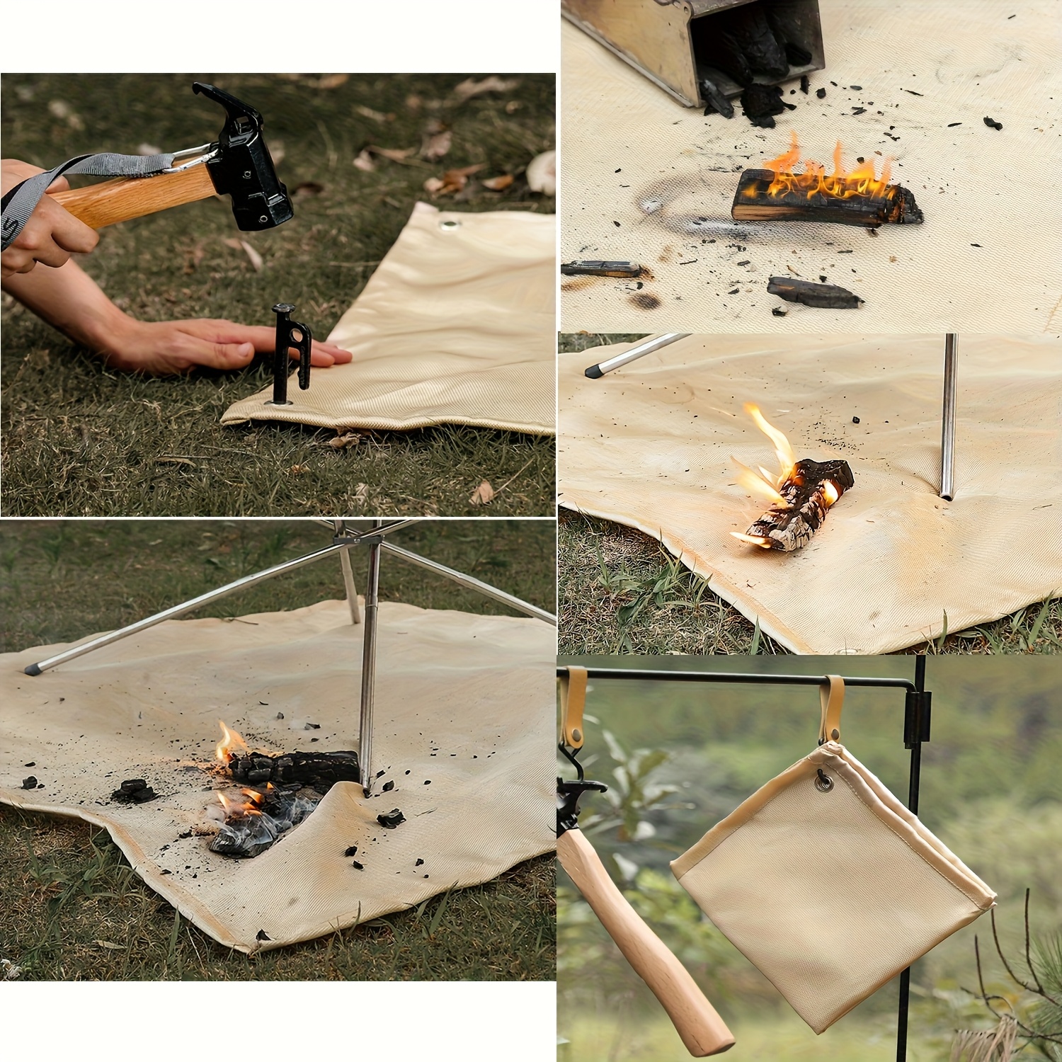 TEMU Fire Blanket - Emergency Rescue Blanket, Glass Fiber Emergency Fire Equipment, Flame Retardant Blanket, Used In Emergency , Kitchens, , Barbecue Sites, Cars, Camping, Barbecue, Indoor And Outdoor