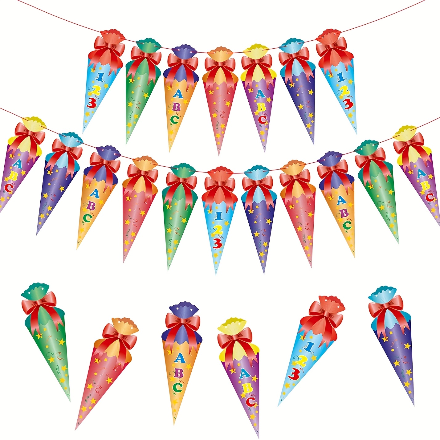 Image of Abc Garland, School Garland, Candy Bag Garland Hanging Decor For School , First Day Of School Decoration Banner For Boys And Girls