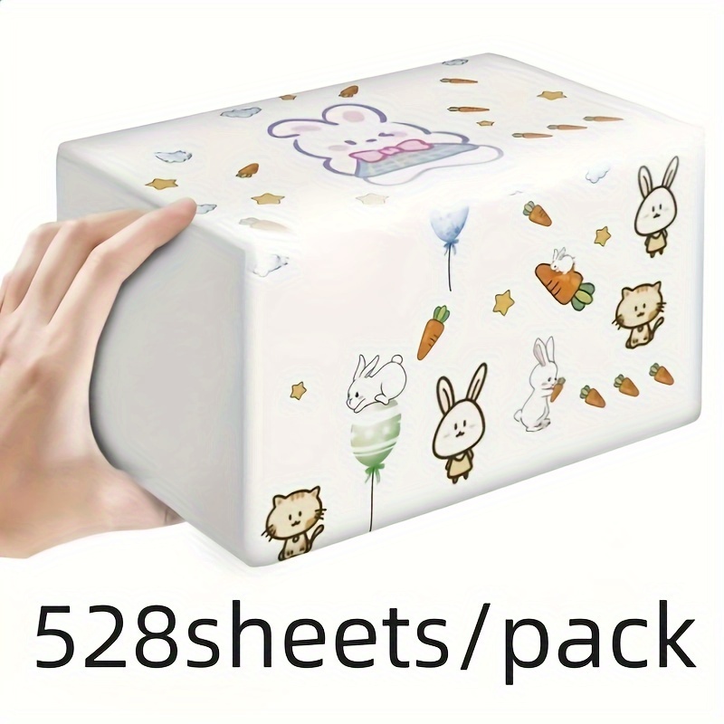 

528 Sheets Per Pack 4-ply Wood Facial Tissues, Wet/dry Use For Home, Restaurant, Hotel, Wedding, Travel