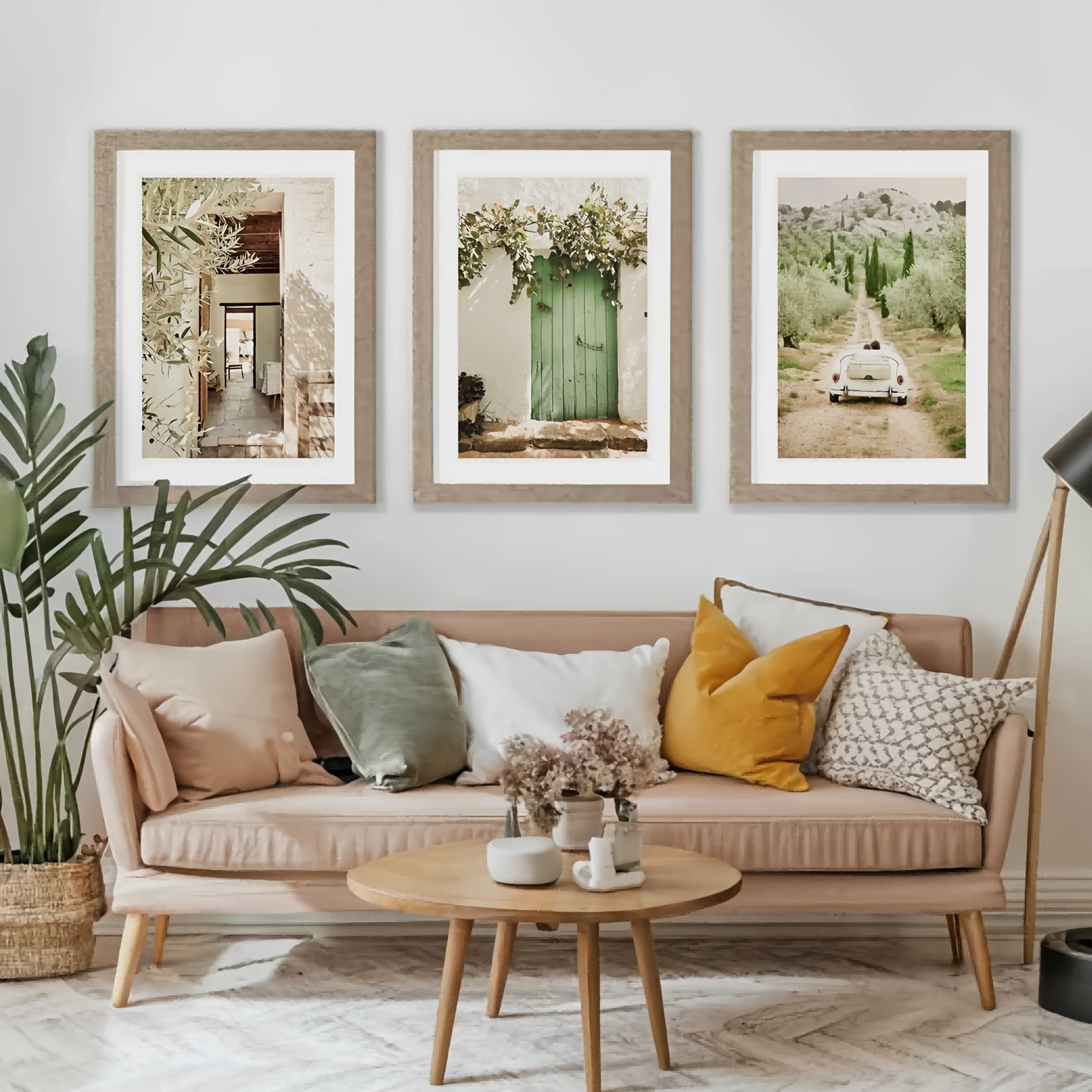 3pcs mediterranean canvas wall art set   landscape   italy   frameless art   style portrait orientation indoor decor for living room bedroom dining room bathroom restaurant unframed 0