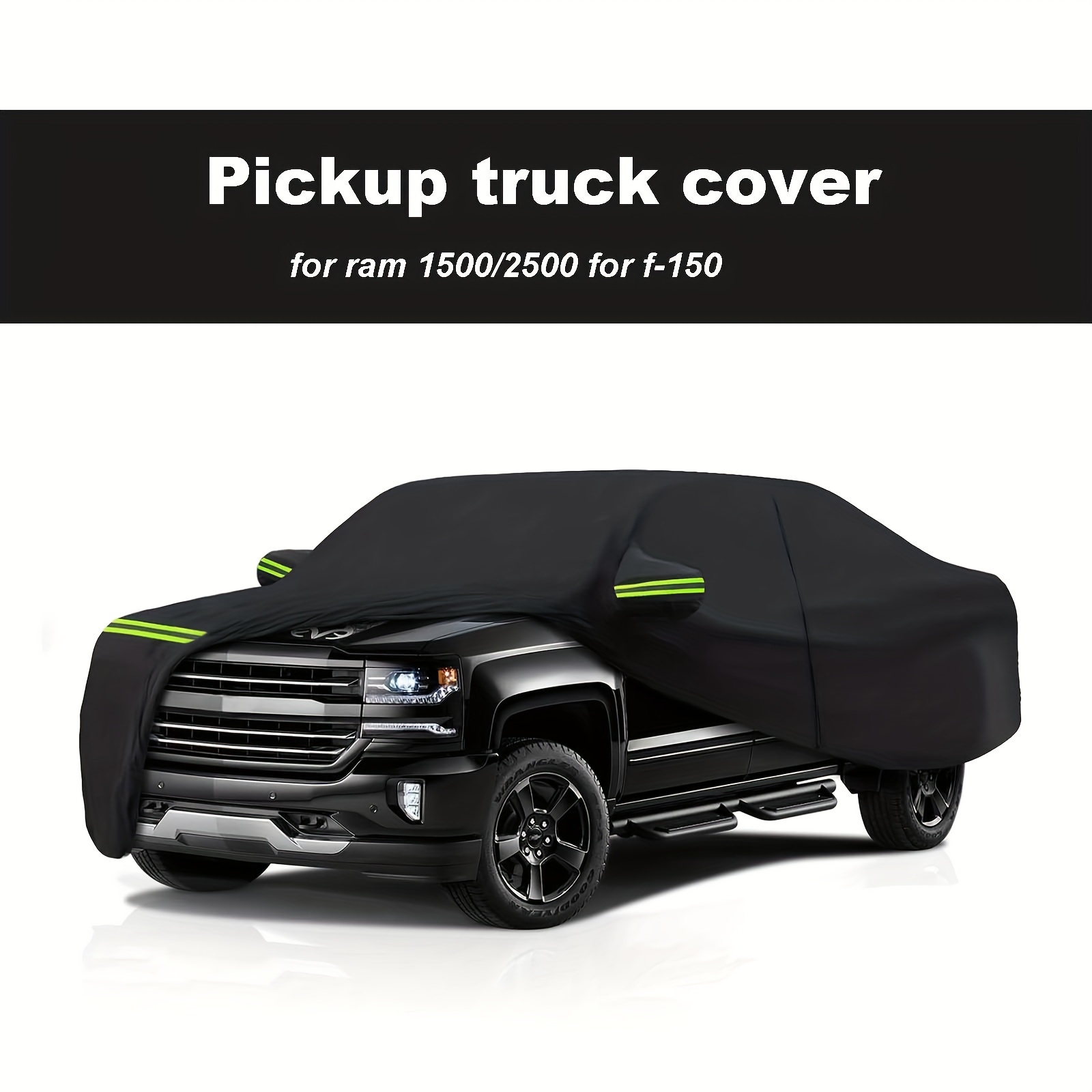 Truck Car Cover All Weather Full Exterior Pickup Cover Universal For F-150, For RAM 1500, For Silverado For Tacoma For Tundra, Extended Cab Truck Cover Outdoor Sun UV Rain Dust Protection