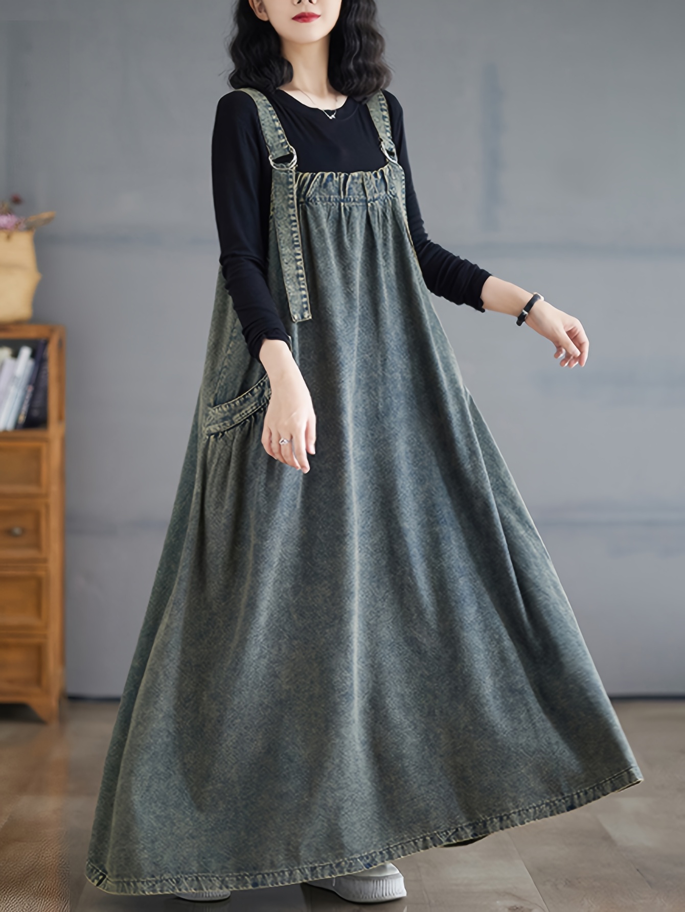 white christmas dresses Heidi Japanese Eco Denim Dress M/L / Ivory main image 0