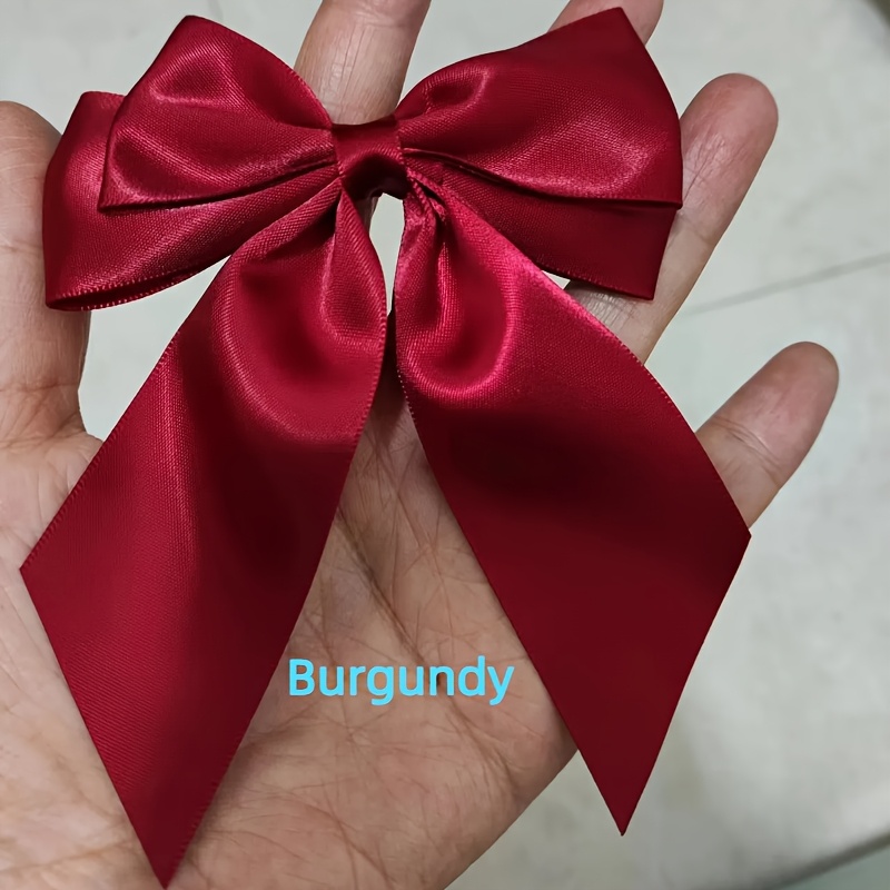 TEMU Krtata-6pcs Pack, Length 13cm 5.12inch, Krtata Brand Red Burgundy Black Golden Purple Double-ear Bows, Material Thickened And , Premium Bow With