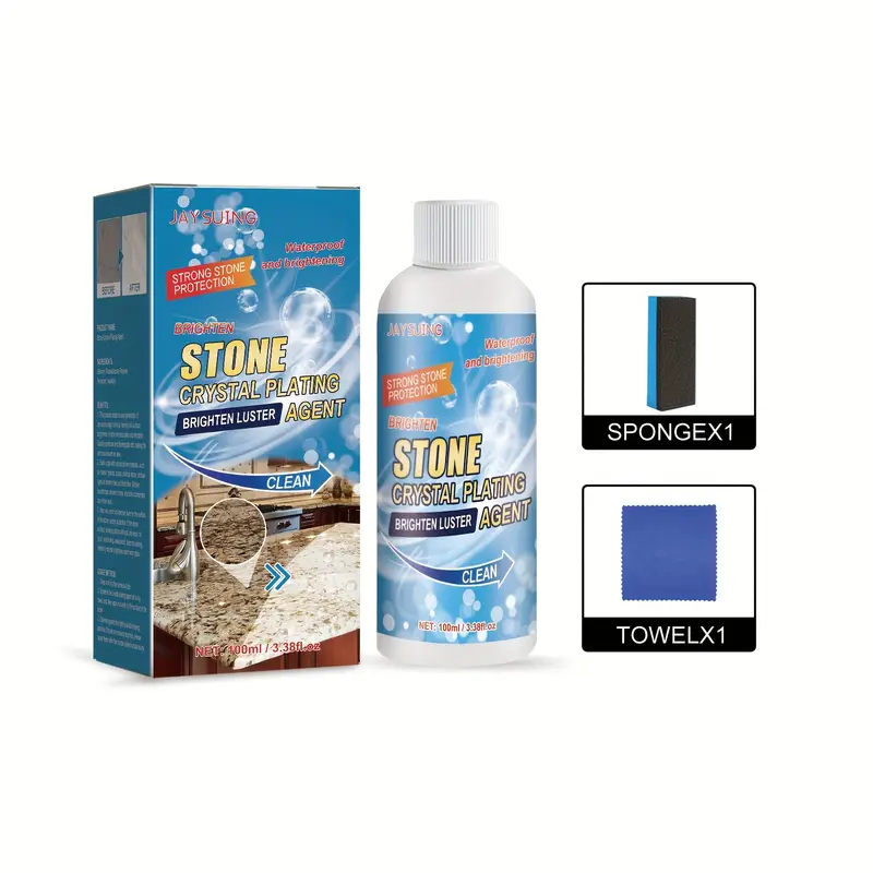 stone crystal plating agent set kitchen tile countertop scratch repair cleaning stain 100ml 100ml details 0