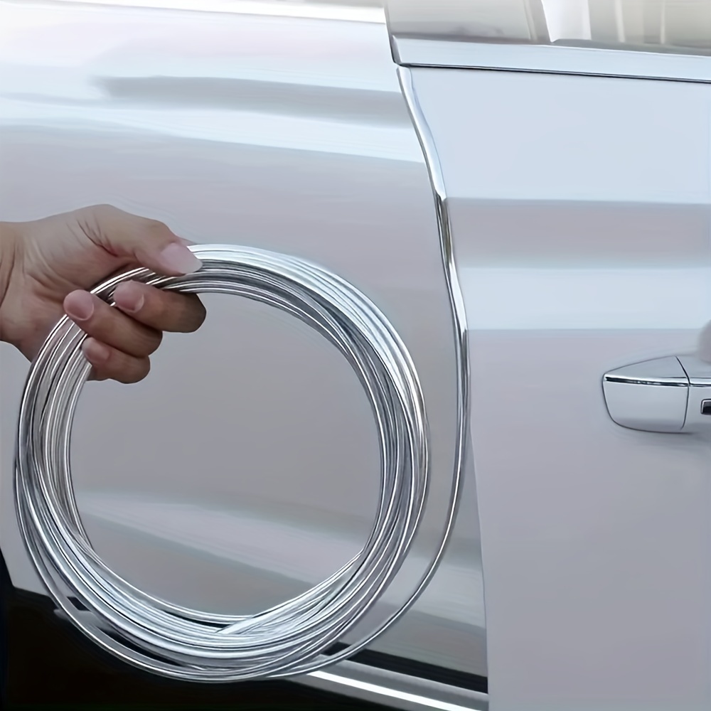 

6m/236.22in Car Door Chrome Molding Decorative Strip Edge Scratches Rear Bumper Protector Cover With Rolled Decorative Strip To Prevent Scratches