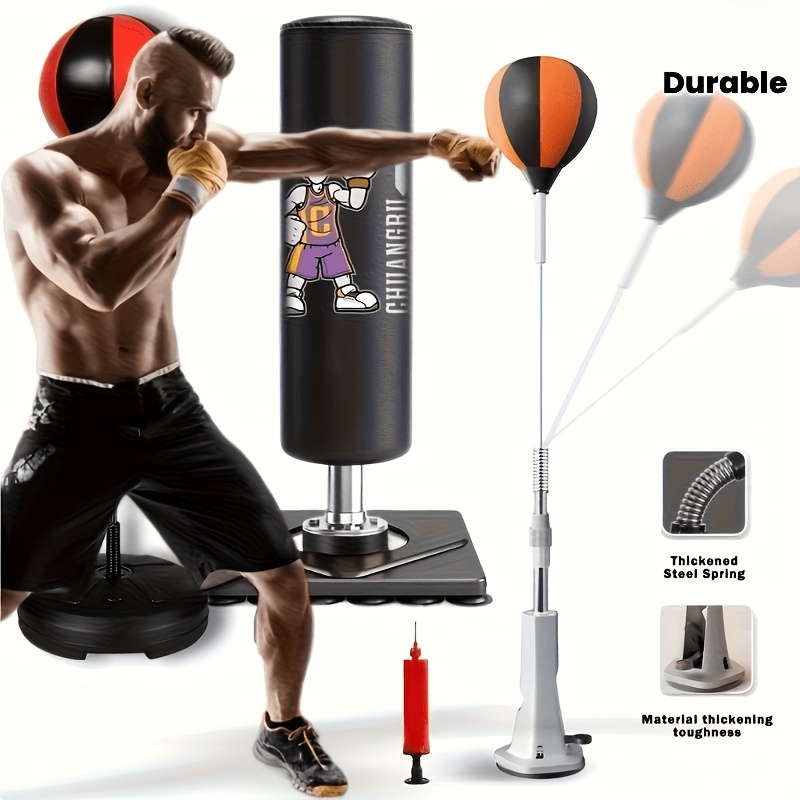 adjustable height standing punching sandbag set with spring   no punching adult punching sandbag kicking   fitness equipment with inflatable tool and strong suction cup for 2264pcs people   holidays gifts