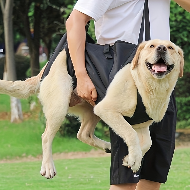 

Adjustable Dog Support Harness For Elderly, Disabled Dogs - Polyester Fiber, Machine Washable, Pet Assistance Belt For Climbing Stairs And Exercise