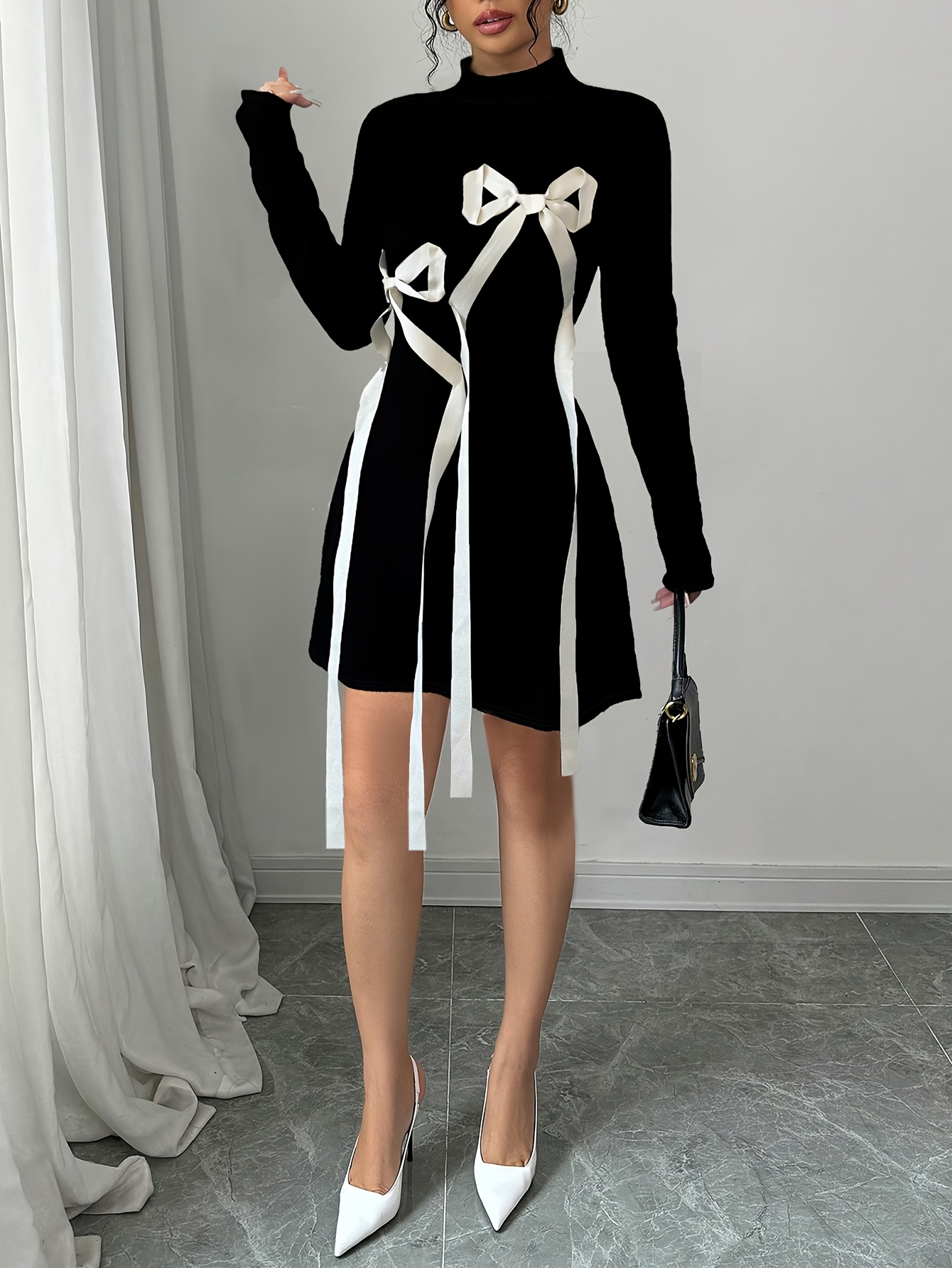 black cute dresses for women Mini/Short Black Prom Dresses, Cute Black Homecoming Dress main image 1