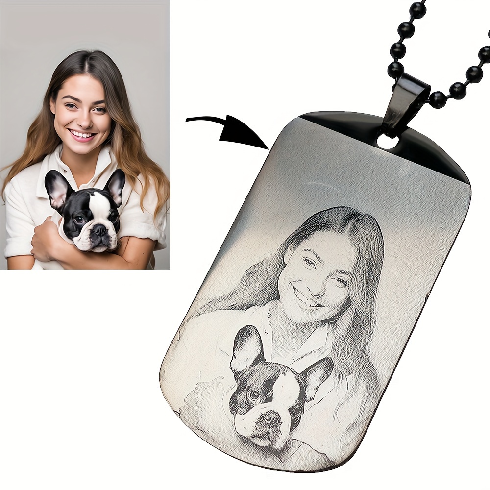 

Personalized Engraved Pet Picture Id Tags, Stainless Steel Customized Dog Tag For Collar For Pet Supplies