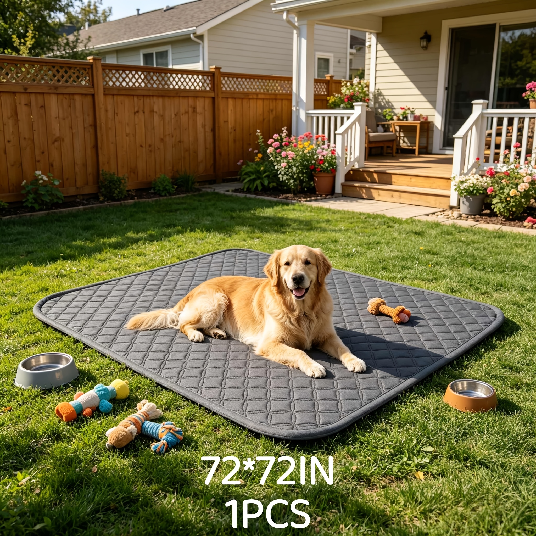 TEMU 1/2-pack Reusable Pet Pee Pad, Non Slip Absorbent Dog Mat For Bed Sofa Crate Car, Washable Puppy Training Pad, Large Extra Large Sizes, Grey
