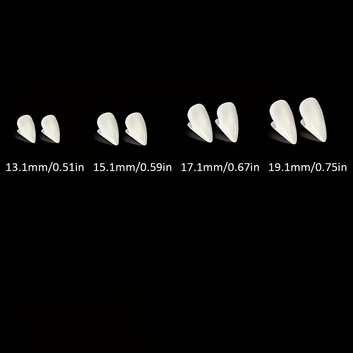 4 pairs vampire teeth with   fangs halloween party props fangs makeup props 13mm 15mm 17mm 19mm without battery
