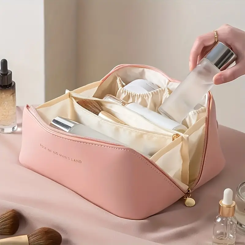 capaciteit kunstleren reisorganizer tas - draagbare cosmetica koffer met vakken voor en dochter, ideaal voor toilettas , perfect cadeau voor kerstmis, halloween, thanksgiving, beste voor kerstmis, perfect voor thanksgiving details 6