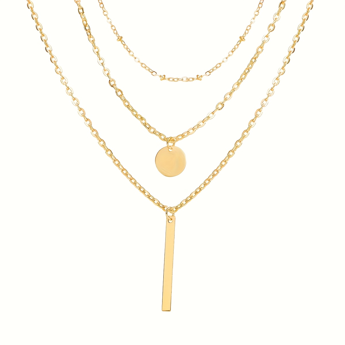 1pc Fashion Sequin Clavicle Three-layer Necklace