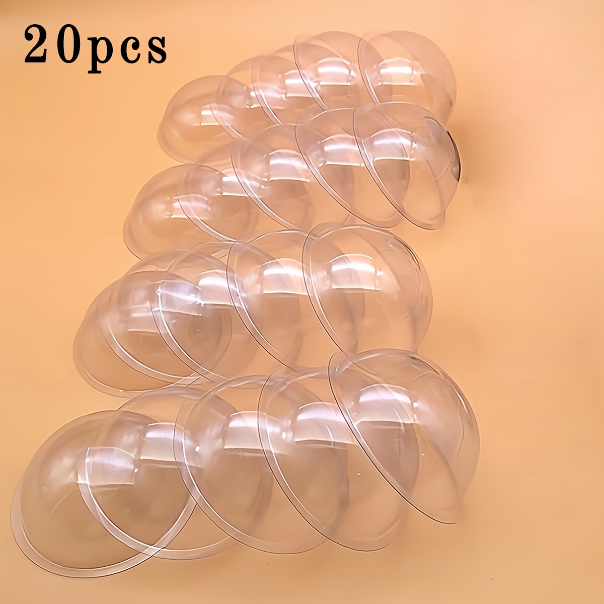 20pcs Hemispherical Transparent Plastic Dome Greeting Card Decoration - Flat Hemispherical Packaging, Gift Wrapping Top Lid, Transparent Plastic Lid For Gift Boxes, Greeting Card Making, Craft Top Lid