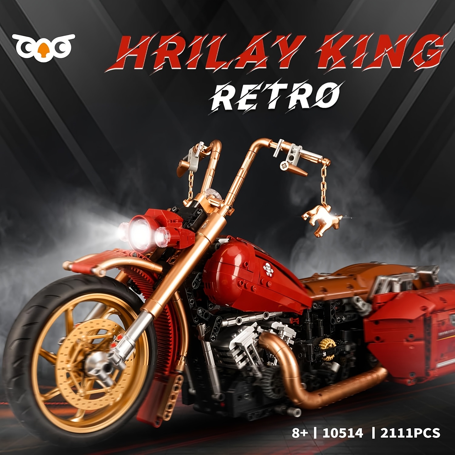 QOQ Motorcycle Building Blocks Kit, 1:5 Scale Motorcycle Model Building Toys for Boys And Girls 8 And Up, Youngsters Adult Collectible Car Gift (2111pcs) 10514