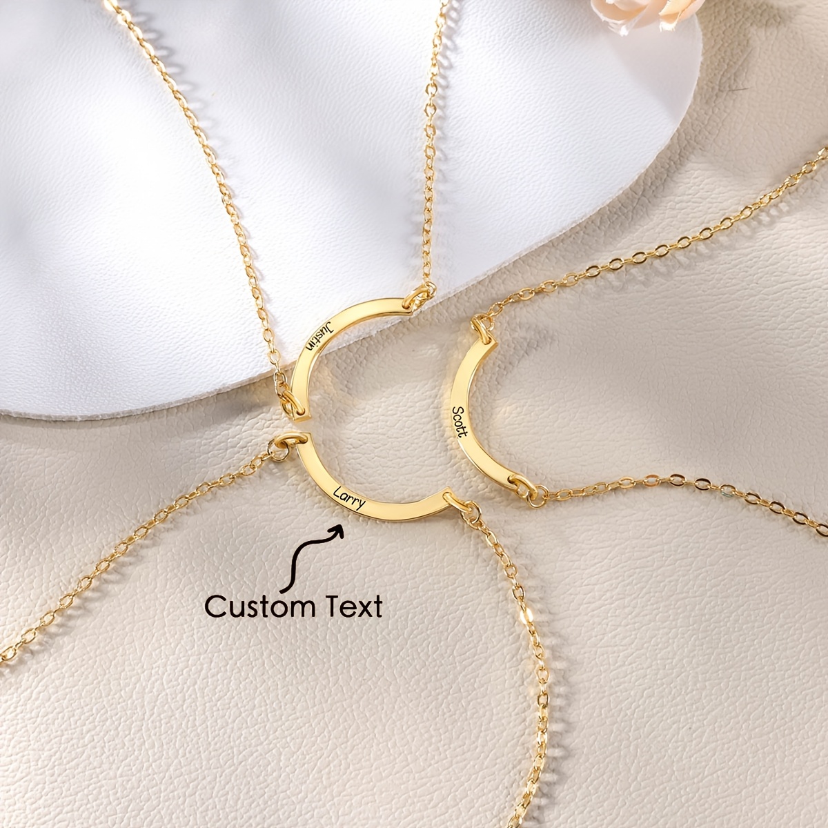 Personalized Friendship Three-Piece Necklace Set with Engraving