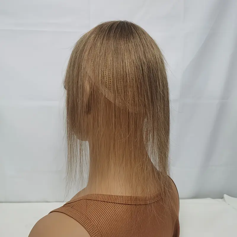 360 coverage human hair topper wig with bangs straight clip in hairpiece for thinning hair 6 color hair extensions for women natural look versatile styling hair wig hair volume enhancer texture details 9
