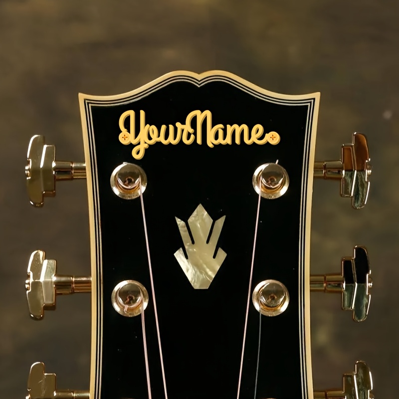 TEMU Custom Stainless Steel Guitar Plaque, Text Content Customized, Instrument Badge, Band Badge, Personalized Customization, Comes With Screw