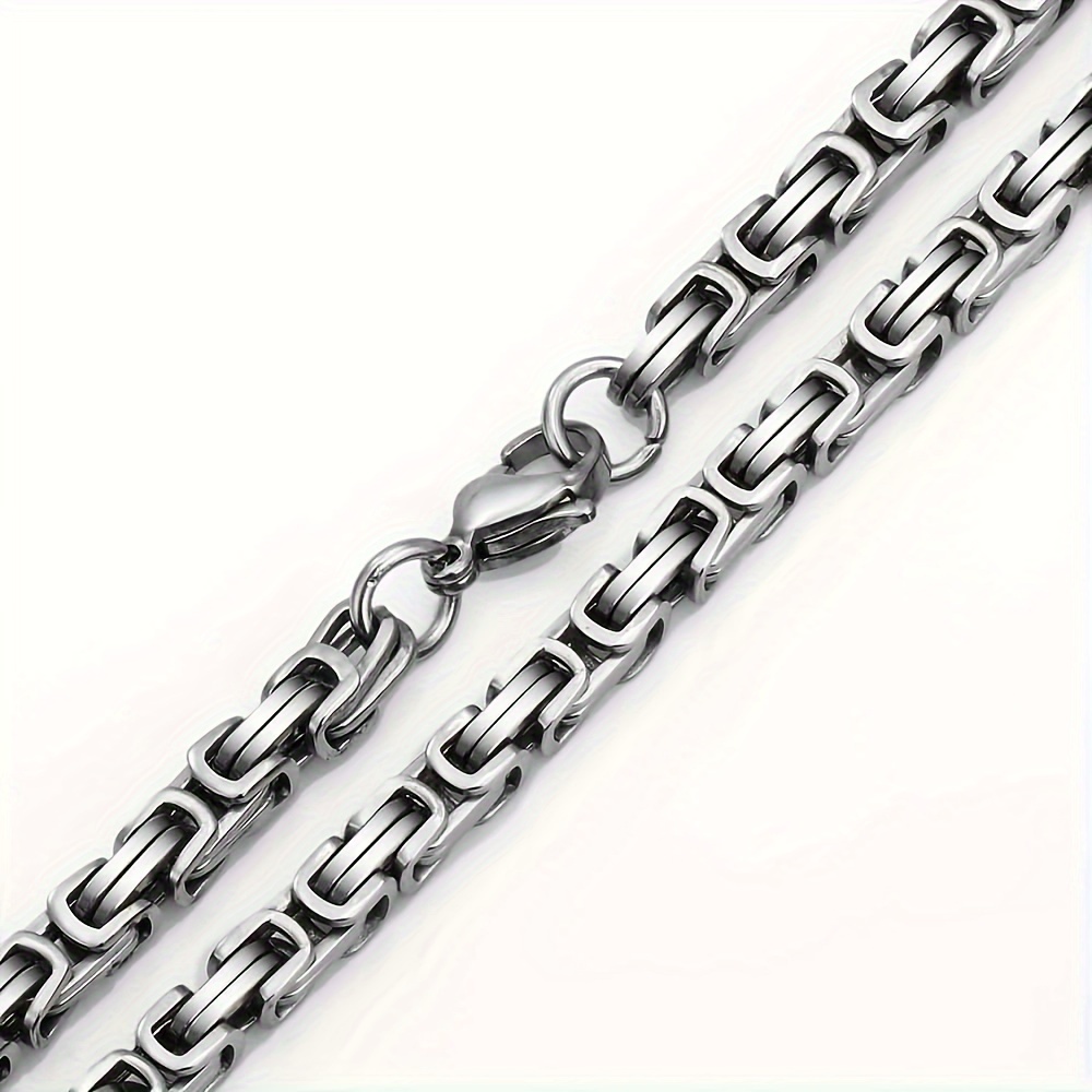 

5/7mm Stainless Steel Byzantine Chain Necklace For Men Silvery Jewelry Fashion Mens Necklaces Chains