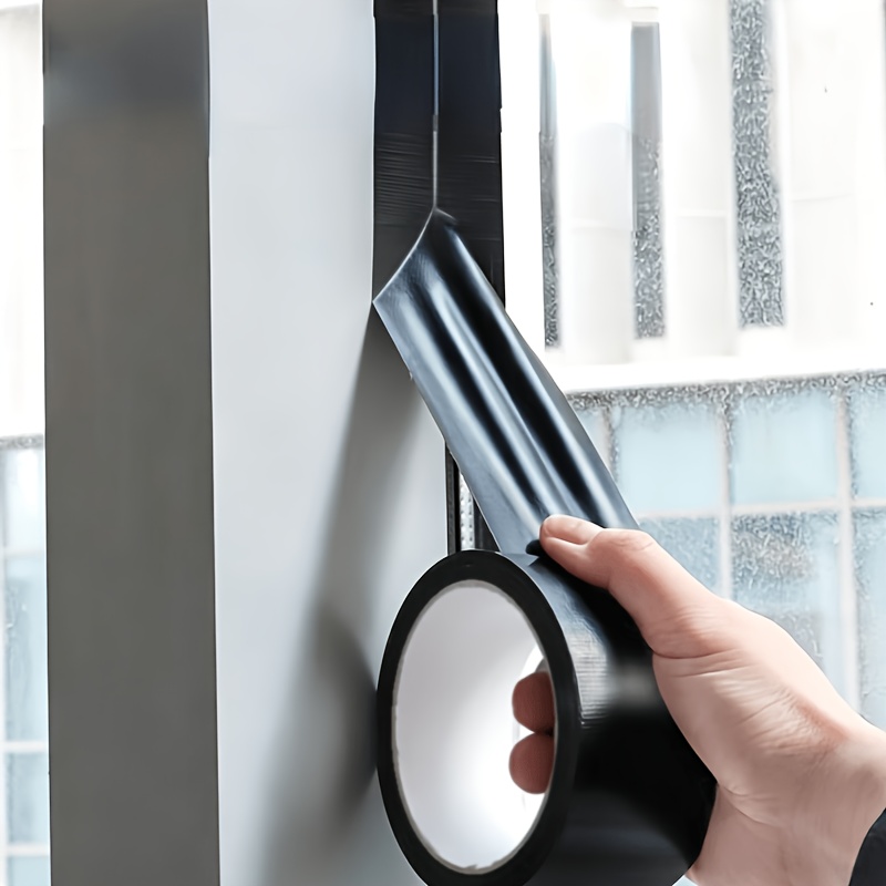 Image of 787.4 Inch/roll Super Tape - Multipurpose For Carpet, Floor & Repair, , Uv Resistant, Indoor/outdoor Use, Black With , Pvc Material, Strong Adhesive Tape