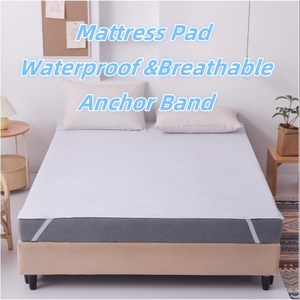 

1pc Mattress Pad - 90gsm Knitted Polyester & 100% Polyurethane , , Size For -end