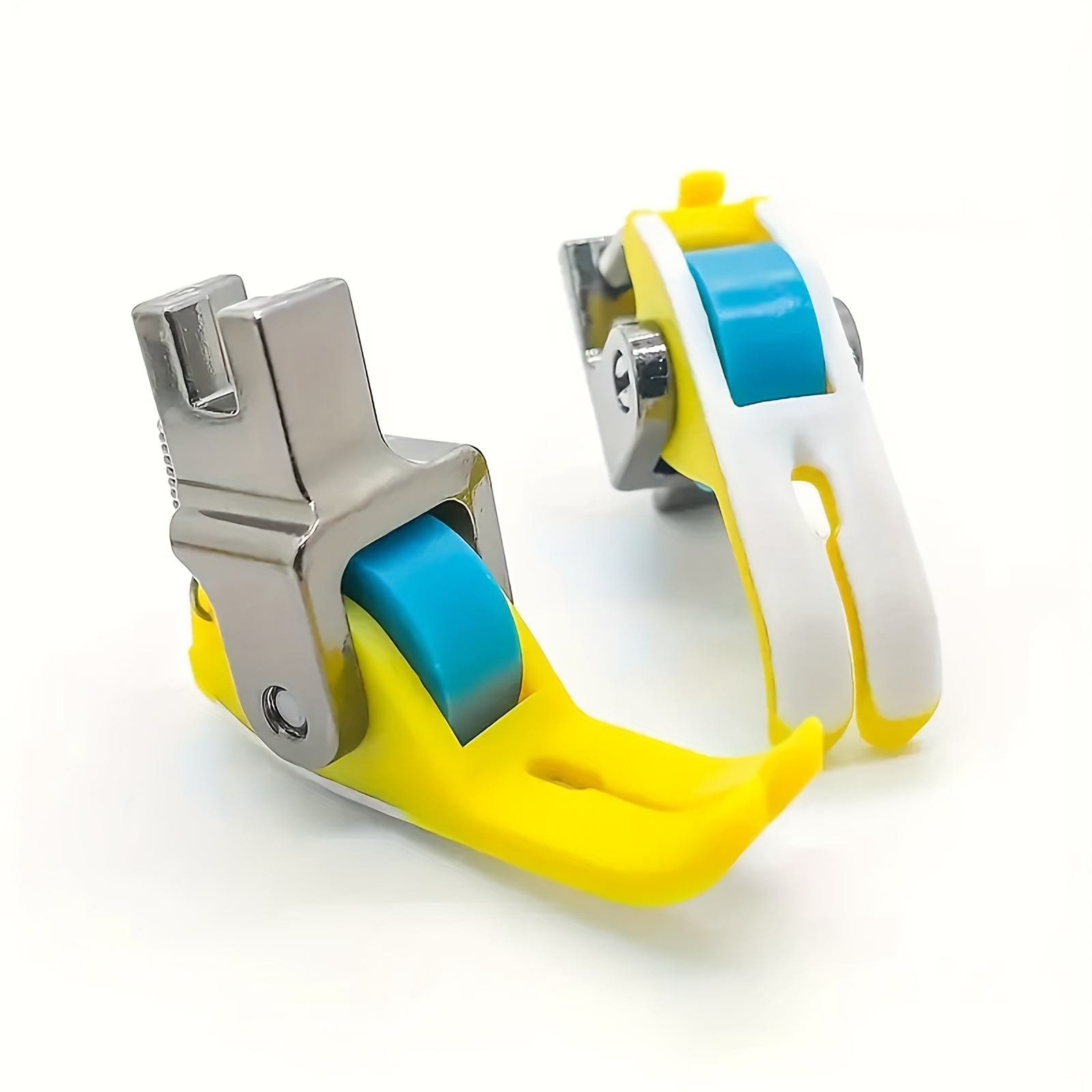 

1pc Bright Yellow Roller Presser Foot For Smooth Sewing - Ideal For Thick & Thin Fabrics, No-snag Design