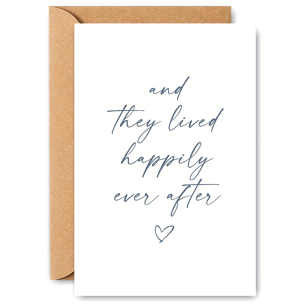 TEMU Minimalist Elegant Wedding Card With "and " Message - Greeting Card For Weddings, Anniversaries & Special Occasions - Stylish Keepsake For